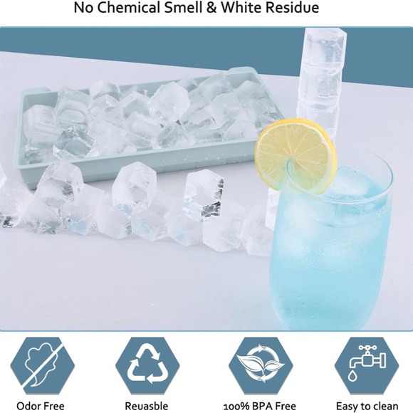 Ice Cube Trays, Hexagon Ice Trays with Lid, 32x3 PCS Ice Trays for Freezer - Picture 5 of 14